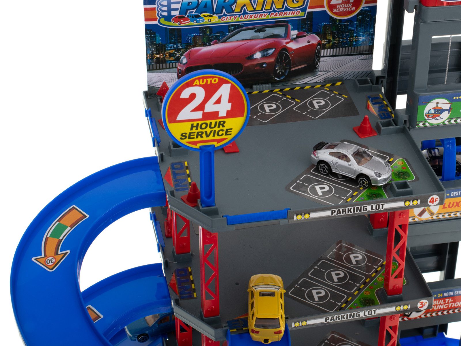 Ikonka Spiel-Parkgarage XXL Spielgarage mit Autos, günstig online kaufen