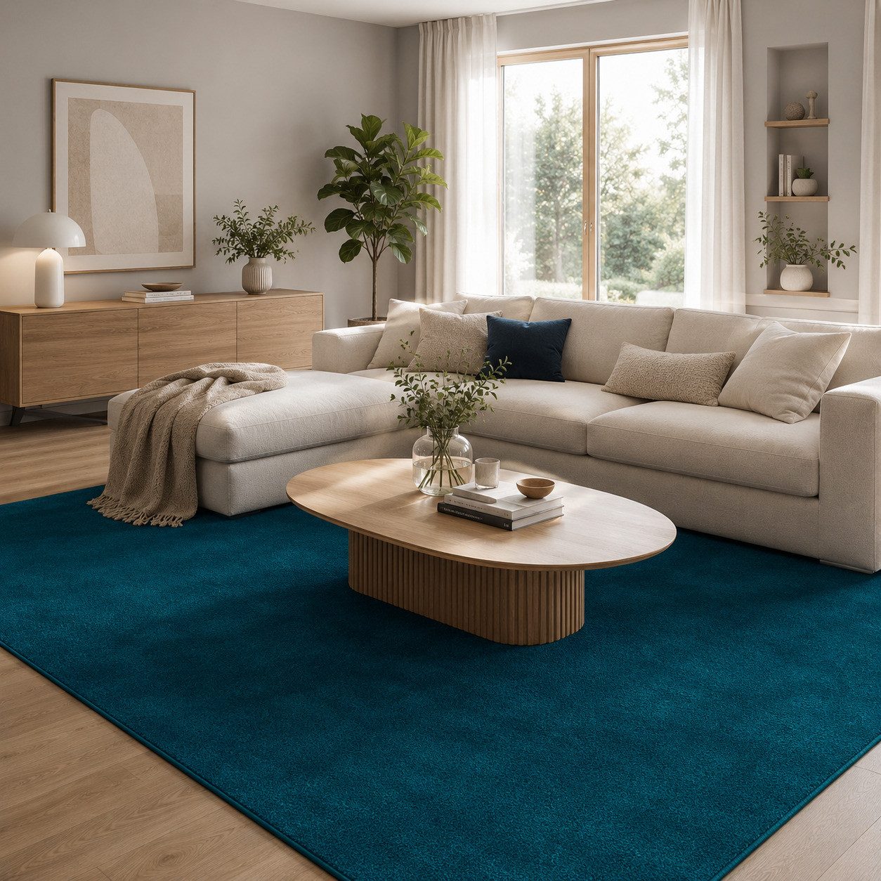 Snapstyle Veloursteppich Hochflor Velours Teppich Luna, Rechteckig, Höhe: 16 mm