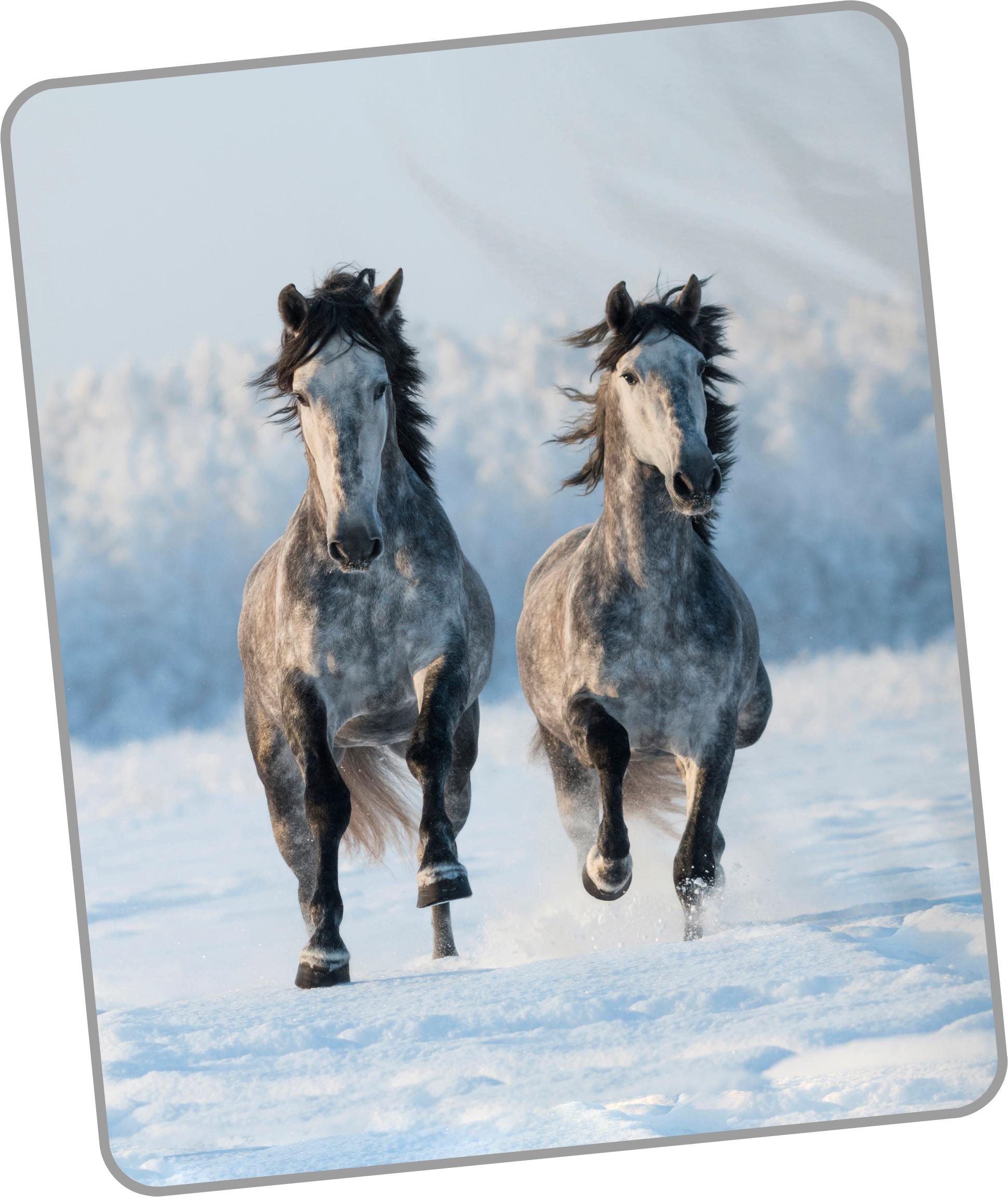 Wohndecke »Snowhorses«, , mit Pferde Motiv Wohndecke »Snowhorses«, , mit Pferde Motiv