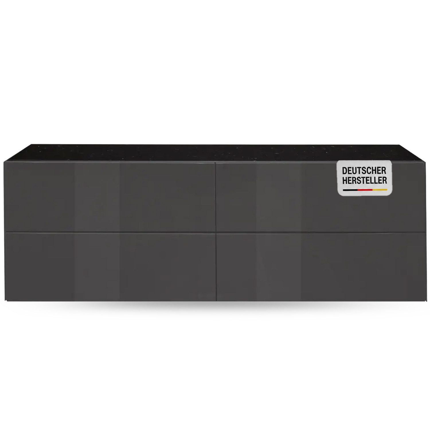 Storado Lowboard Colors 181×63×42cm, Lowboard mit 2 Klappen, Farbe wählbar, Glasfronten und Push-to-open für eine moderne, grifflose Optik