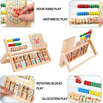 SOTOR Rechenschieber Abakus,Holz Rechenschieber,Holzspielzeug Baby,Montessori Spielzeug, (Mathematik Kinderspielzeug Motorikspielzeug Lernspielzeug Geschenke für Kinder, 1-tlg)