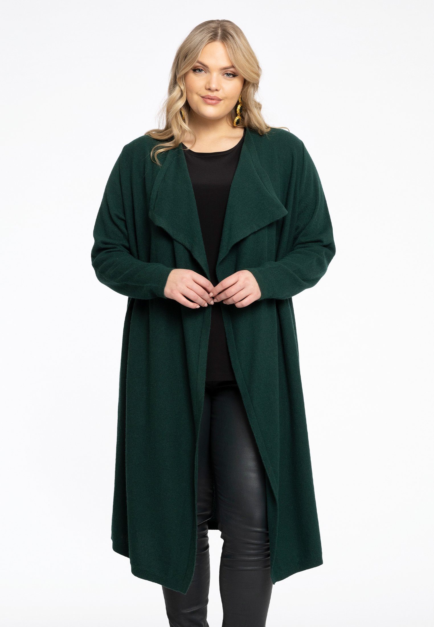 Yoek dark Cardigan Größen Große green