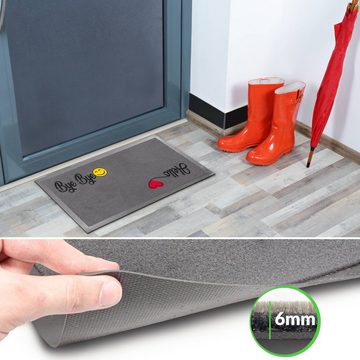 Fußmatte Türvorleger Schmurzfangmatte, ANRO, Rechteck, Höhe: 6 mm, 3D-Effekt Größe 40x70cm