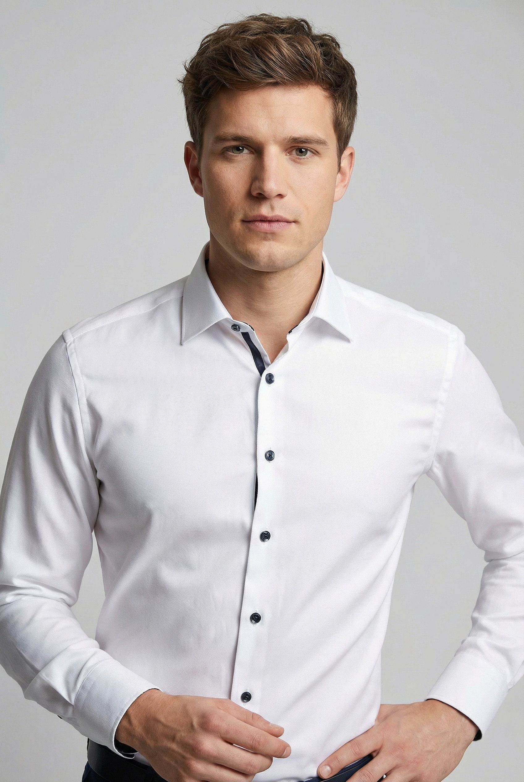 MARVELIS Langarmhemd Businesshemd, New-York-Kentkragen, unifarben, schmale günstig online kaufen
