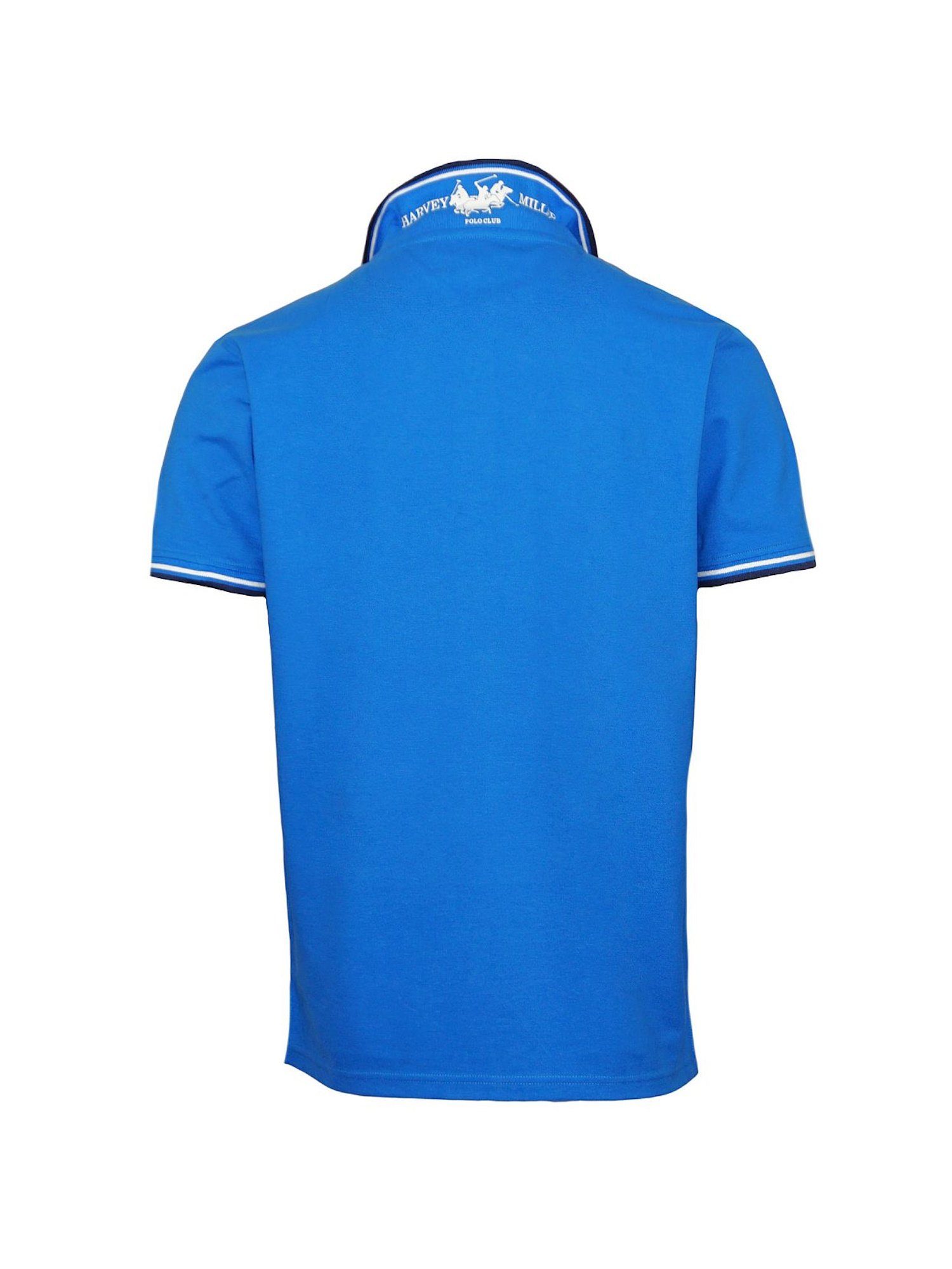 Polo Fashion blau Poloshirt Kurzarm Poloshirt Harvey Polohemd Miller Shirt