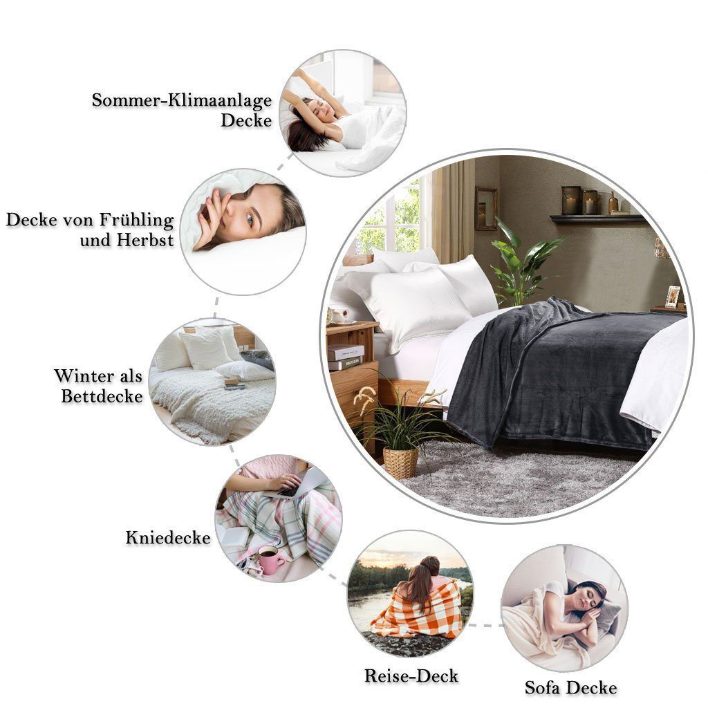 Wohndecke Fleecedecke Sofadecke Wohndecke Kuscheldecke, 150x200 günstig online kaufen