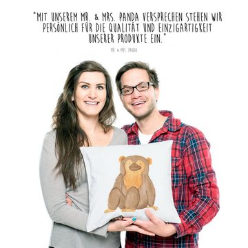 Mr. & Mrs. Panda Dekokissen Affe - Weiß - Geschenk, Kopfkissen, Sofakissen, Äffchen, Kissenhülle