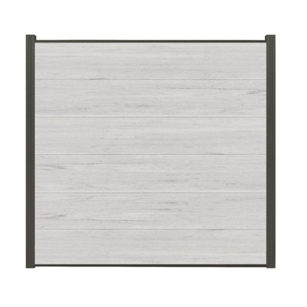 Woodstore24 Zaun Komplettset XXXL Premium coex. WPC Zaun zum einbetonieren beige, (Sichtschutz - 1,79 m Breite, 1,73 Höhe, 2 cm Stärke, Lamellenzaun Komplettset inkl. Pfosten, Start- und Endprofil), Stecksystem, Lamelle aus recyceltem Kunststoff & Holzfasern, beige