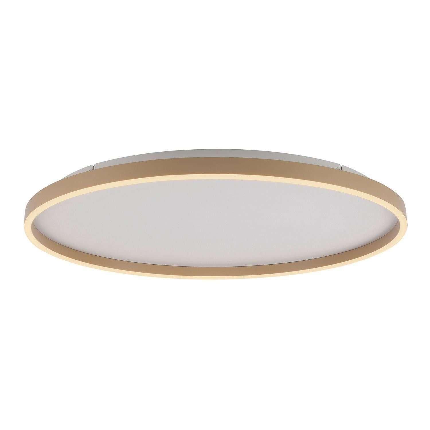 Paul Neuhaus LED Deckenleuchte ELARO, Sandfarben, Metall, Dimmfunktion, LED fest integriert, Extra-Warmweiß, Ø 60 x 5,5 cm