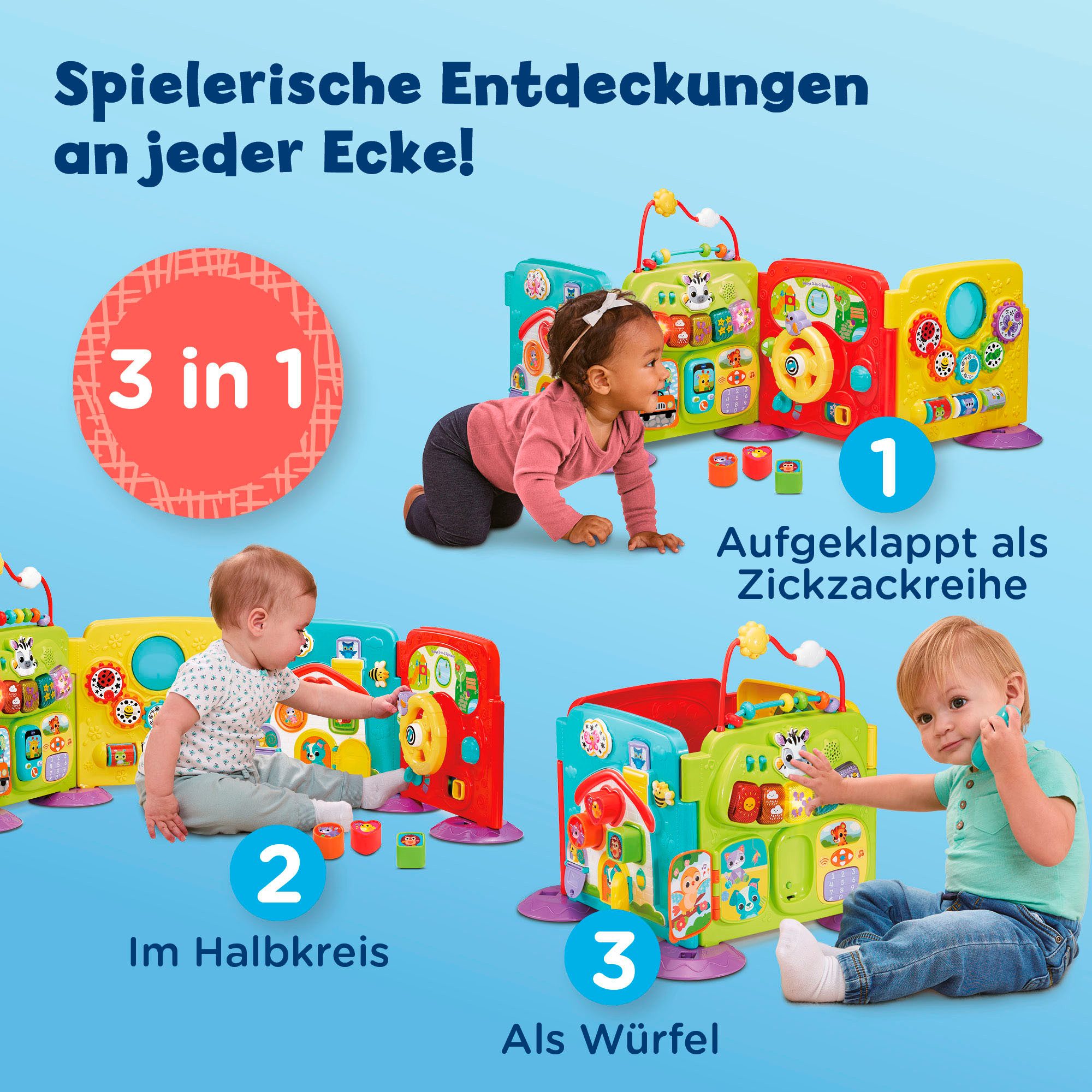 Vtech® Lernspielzeug Babys 3-in-1 Spielwelt, mit Licht und Sound
