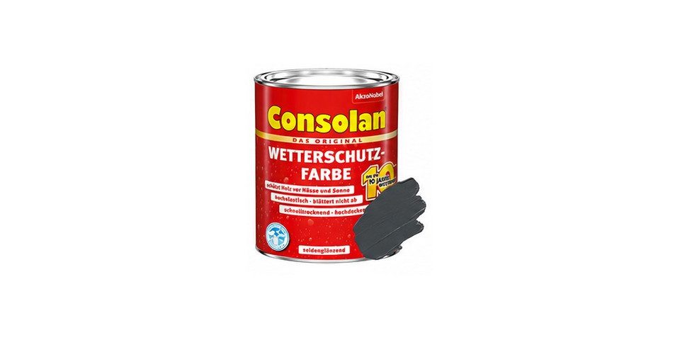 Consolan  Holzschutzlasur Consolan Wetterschutz-Farbe 0,75 L schiefer