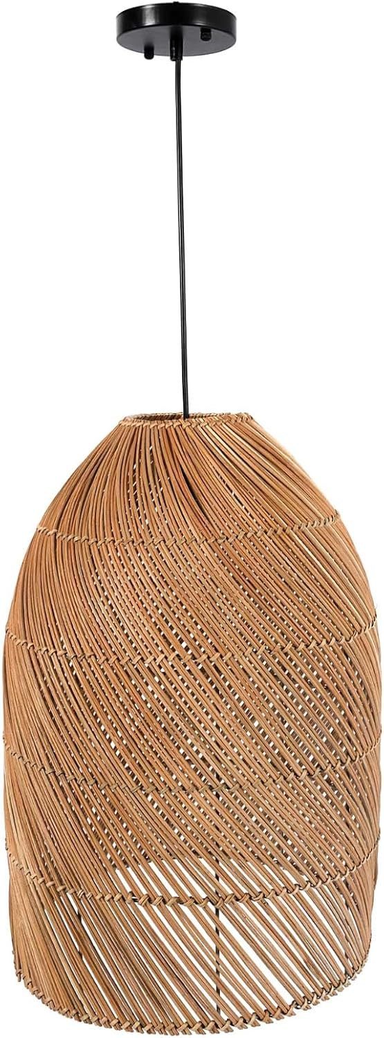VIVANNO Hängeleuchte Rattan ESSENCE Rund - günstig online kaufen