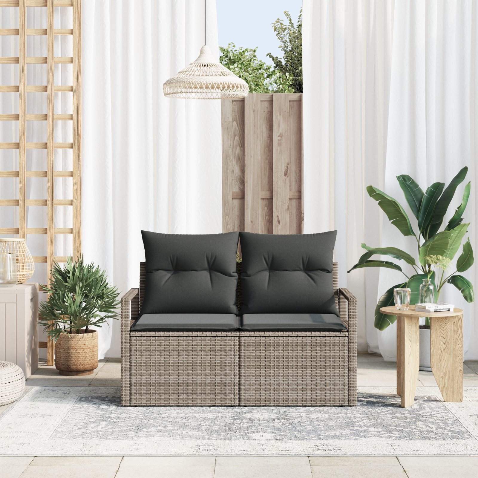vidaXL Loungesofa Gartensofa 2-Sitzer mit Kissen günstig online kaufen