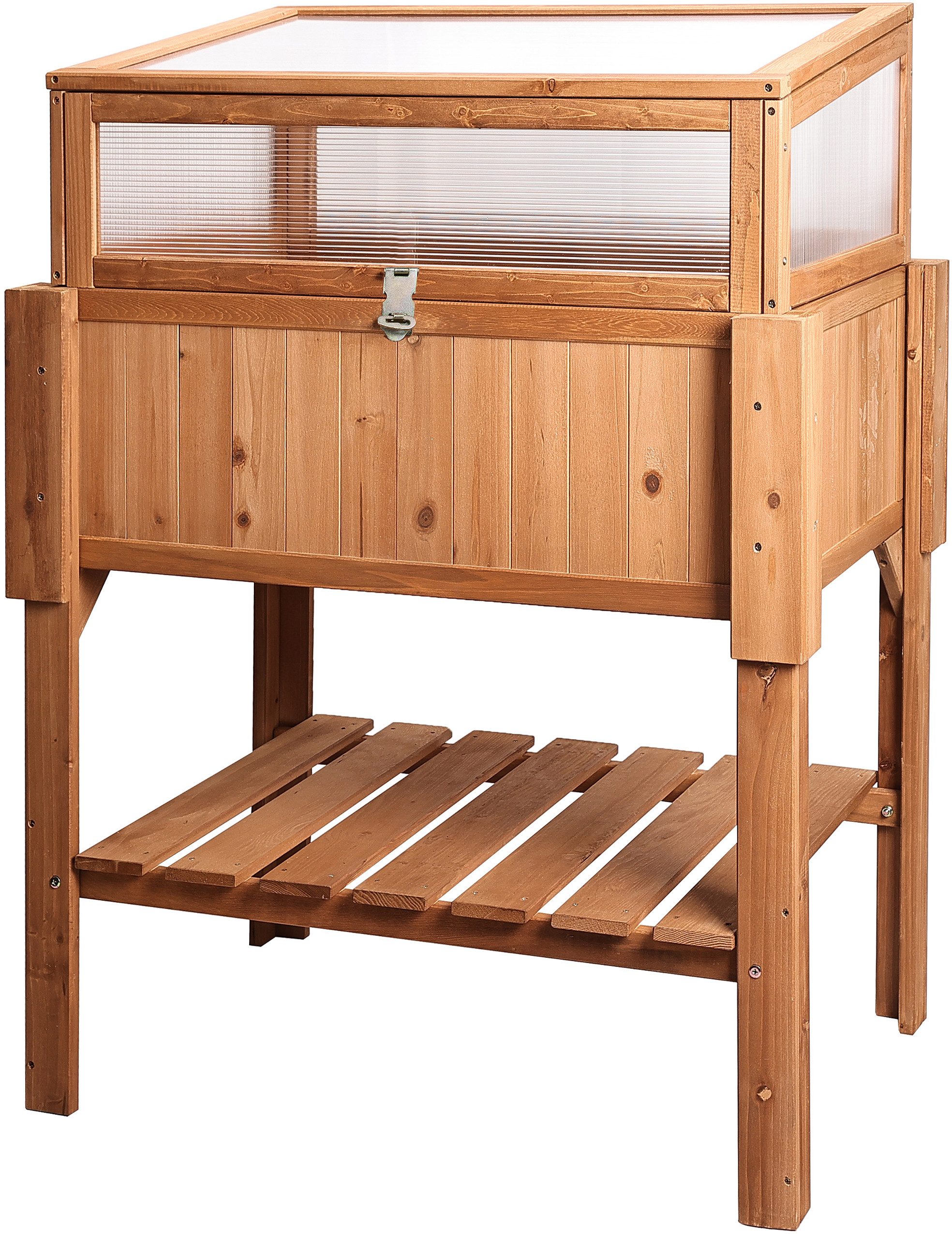 Hochbeet mit Frühbeet-Aufsatz Abdeckung Deckel Dach aus Holz für Garten Balkon