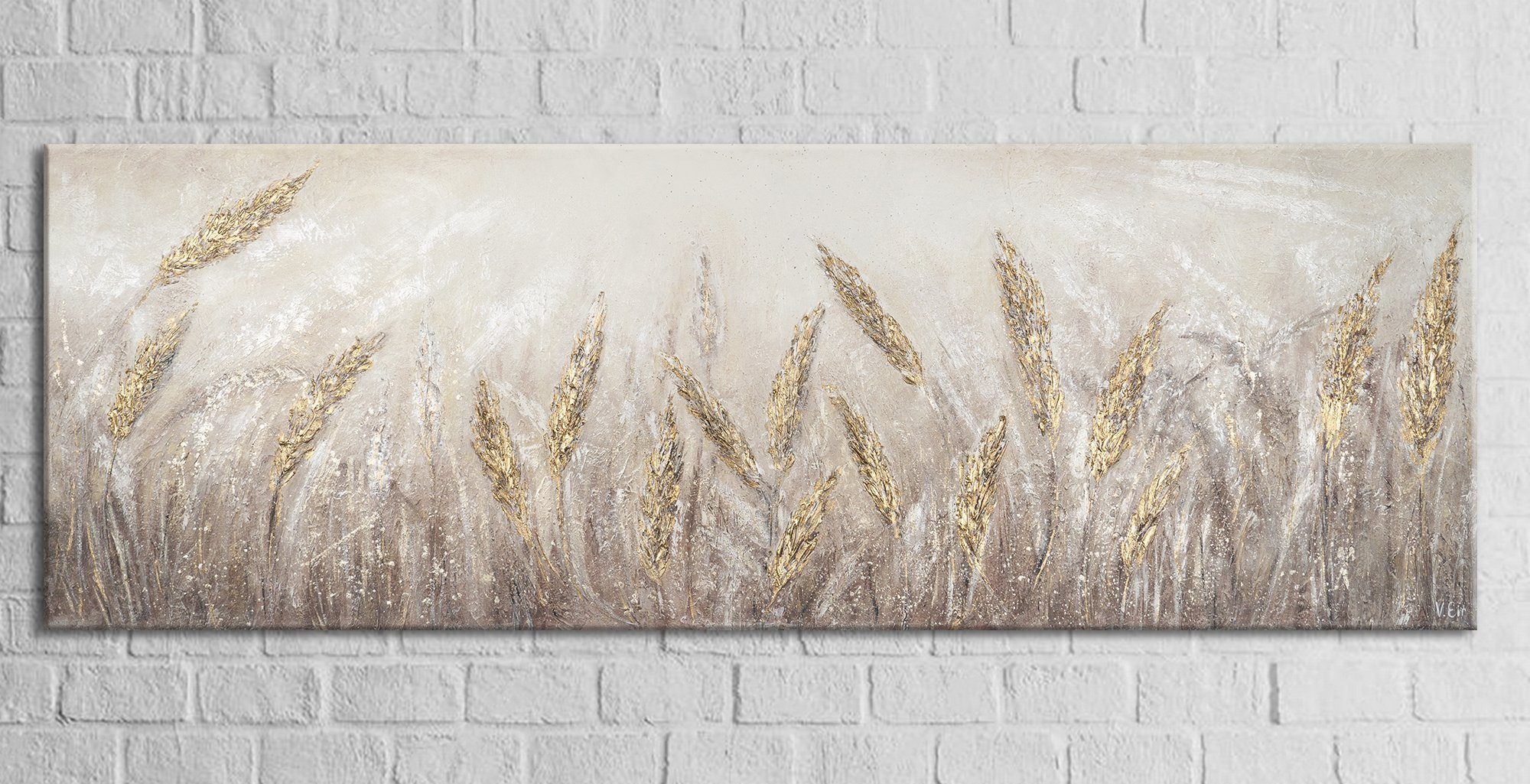 YS-Art Dämmerung, Bild Dämmerung Handgemalt Gemälde Leinwand Wald, Ohne Gold Schattenfugenrahmen