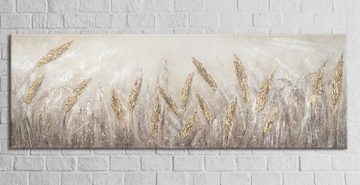 YS-Art Gemälde Dämmerung, Wald, Gold Leinwand Bild Handgemalt Dämmerung