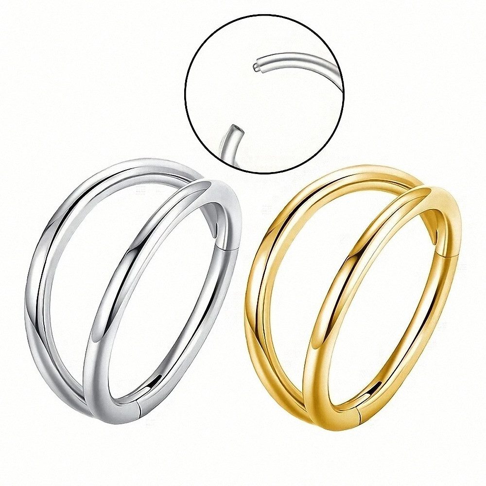 Taffstyle Nasenpiercing 2er Set Septum Piercing Helix Daith Ohr Doppel Ring günstig online kaufen