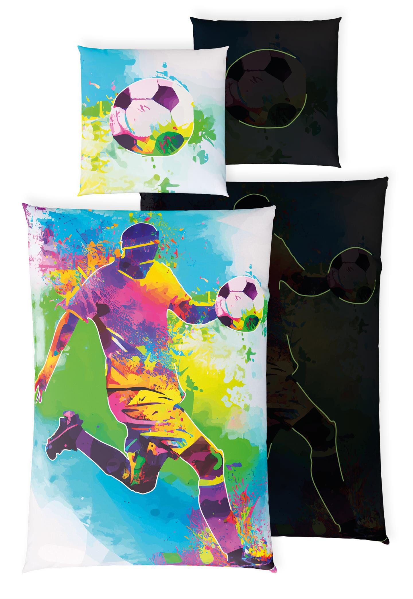 Carpe Sonno Kinderbettwäsche 135x200 Fußball Bettwäsche Kinder Jungen Baumw günstig online kaufen