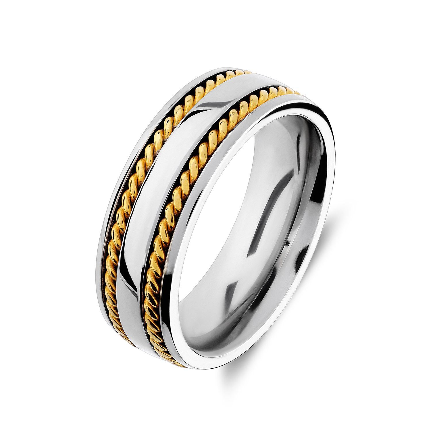 LUCARDI Partnerring Freundschaftsring - Stahl - Silber-Gold - Unisex