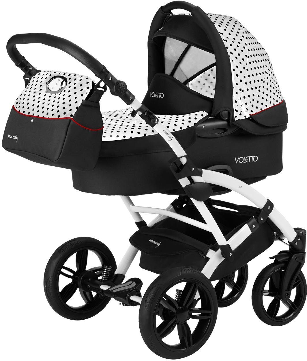 Knorrbaby Kombi-Kinderwagen »Voletto Tupfen, weiß-schwarz« online kaufen | OTTO