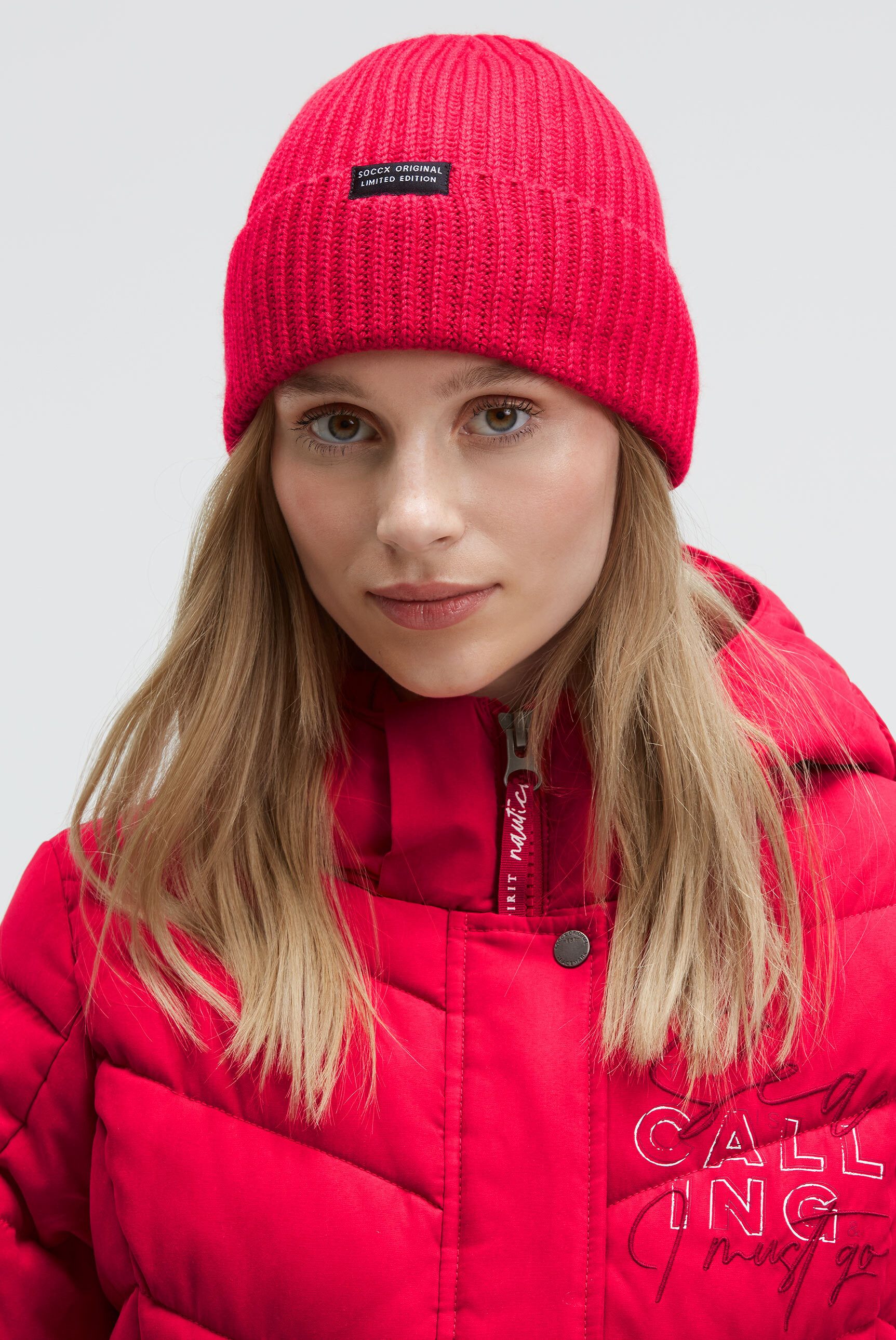 SOCCX Strickmütze mit breitem Umschlag günstig online kaufen