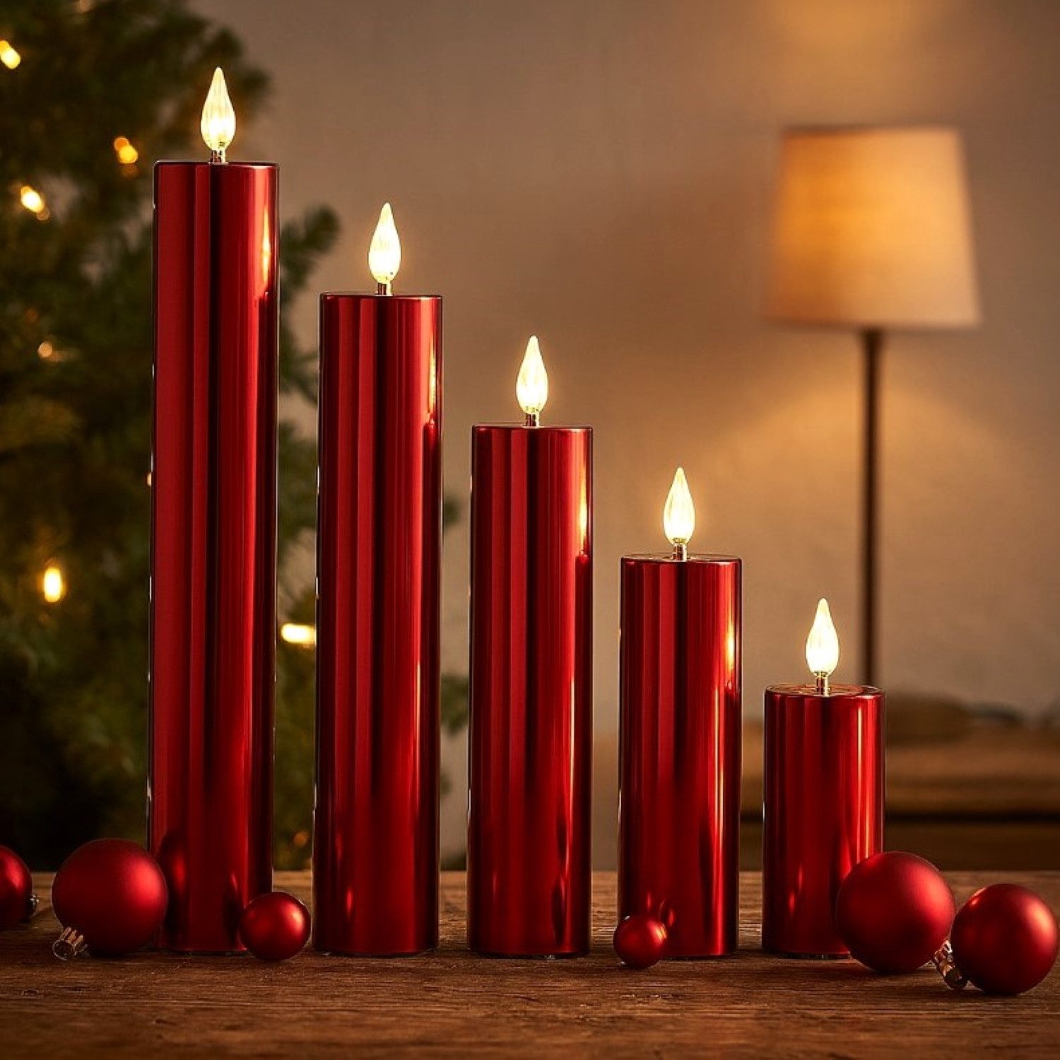 Online-Fuchs LED-Kerze 5er Set LED Kerzen XL mit 6-Stunden Timer und Hochgl günstig online kaufen