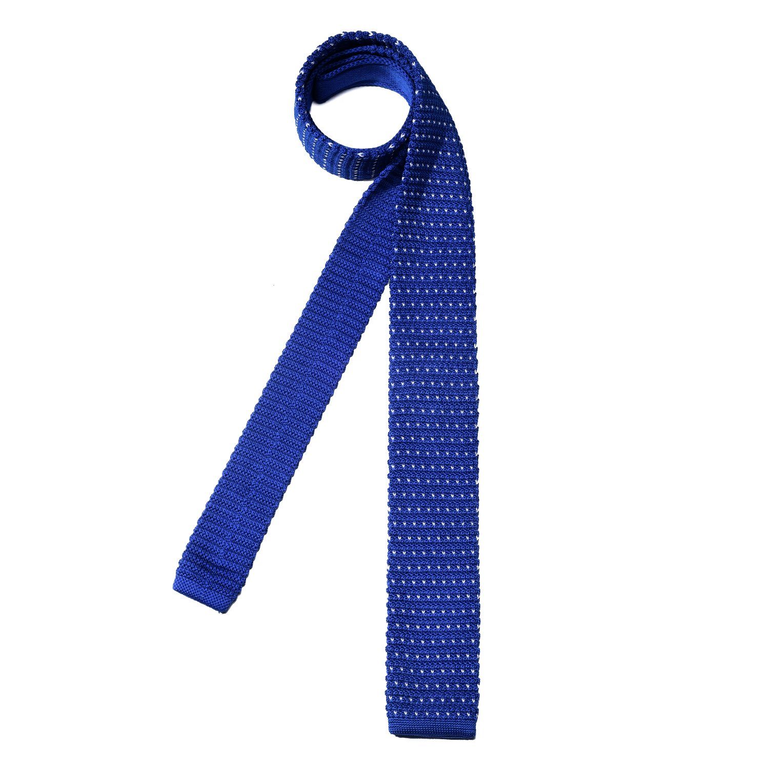 DonDon 5 königsblau festliche (Packung, Veranstaltungen Retro-Look, Büro oder Strickkrawatte, für Wollkrawatte 1-St) cm Krawatte Krawatte schmale
