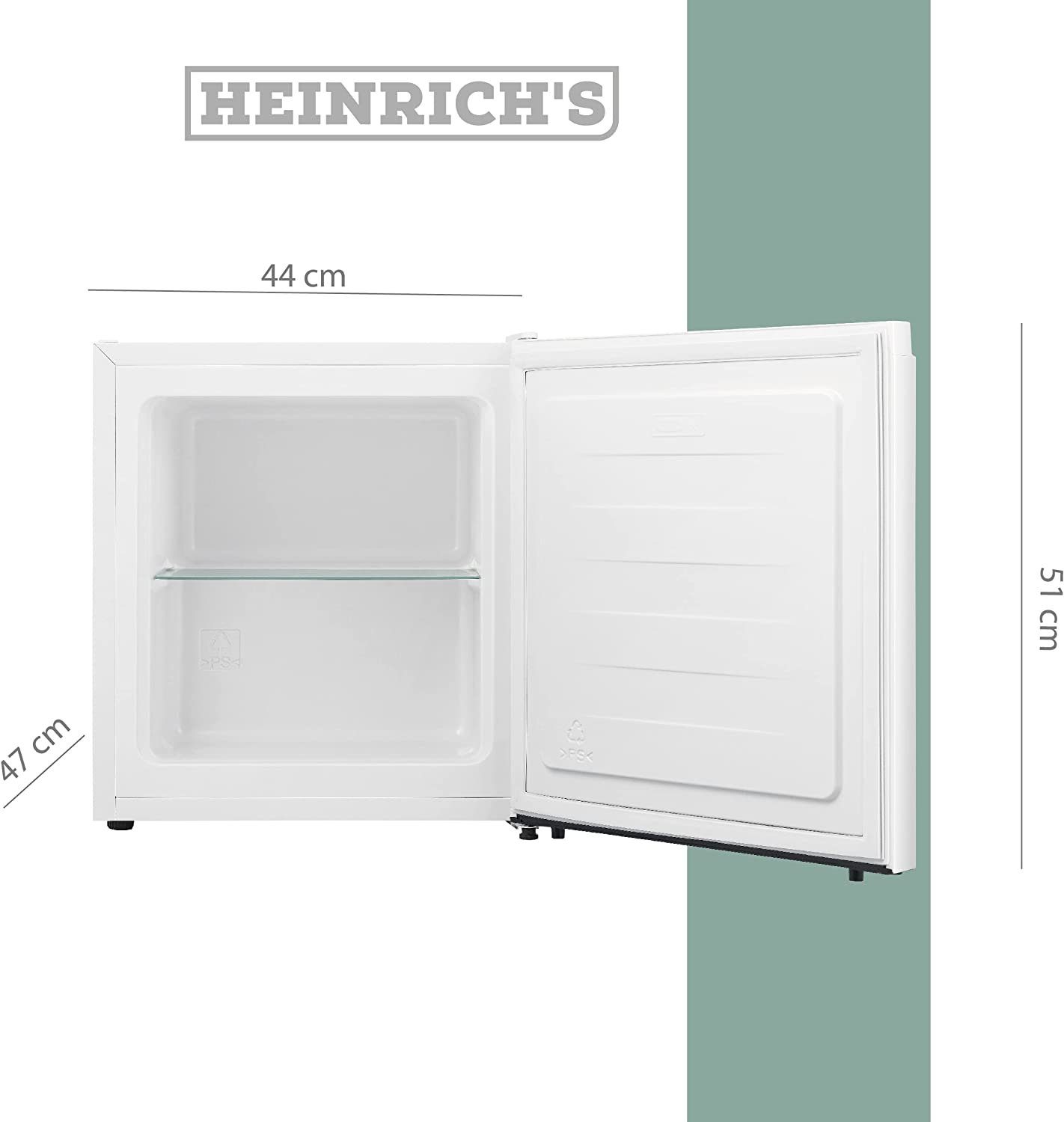 perfekt hoch, Mini Tiefkühlen 44 Freezer 51 Heinrich´s 39db, Gefrierbox, 34L cm cm Weiß 4088, breit, HGB Freezer Gefrierschrank