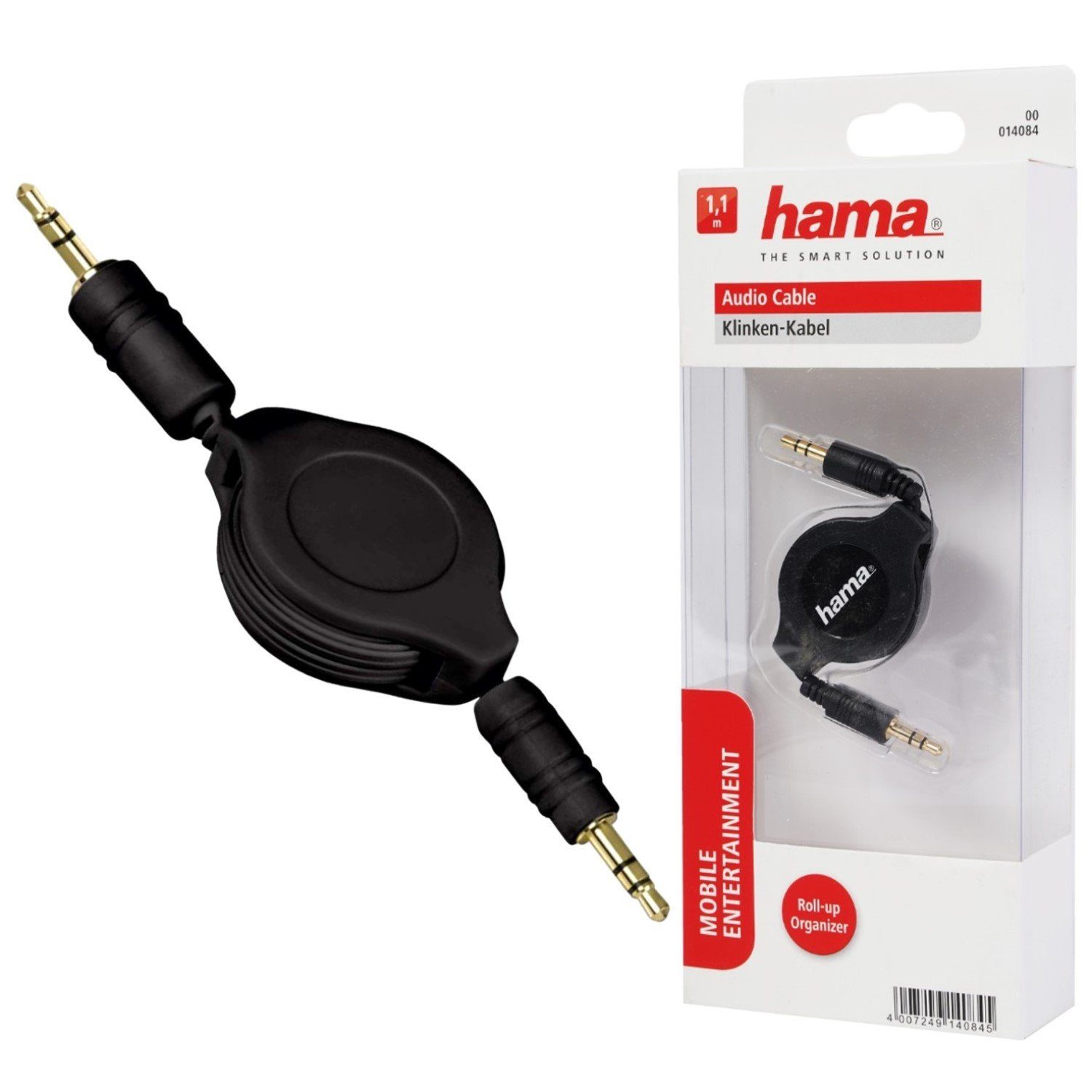 AUX Kabel Aufrollbar 3,5mm Klinke-Kabel Audio-Kabel