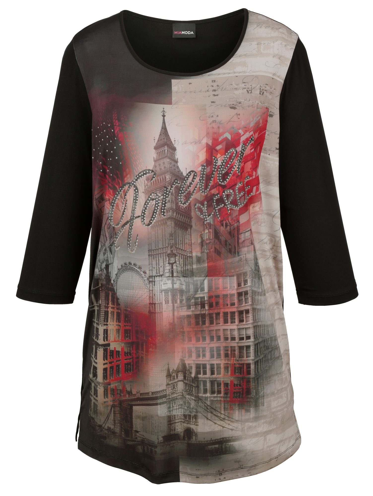 Le Temps Des Cerises Damen Shirt Festival Oberteil T-Shirt mit Front-Druck Creme