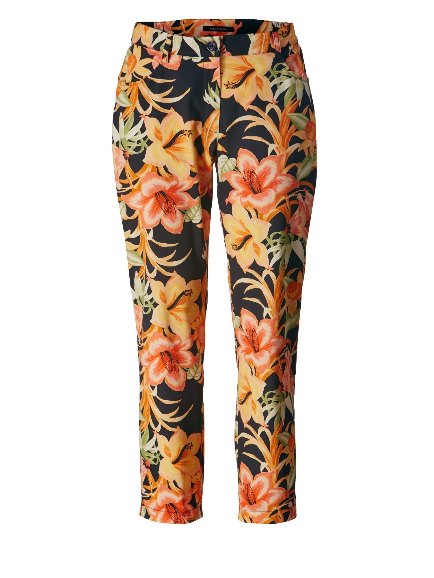 Sara Lindholm by Happy Size Hose knöchellang mit BlumenPrint, Elastischer BaumwollMix online 