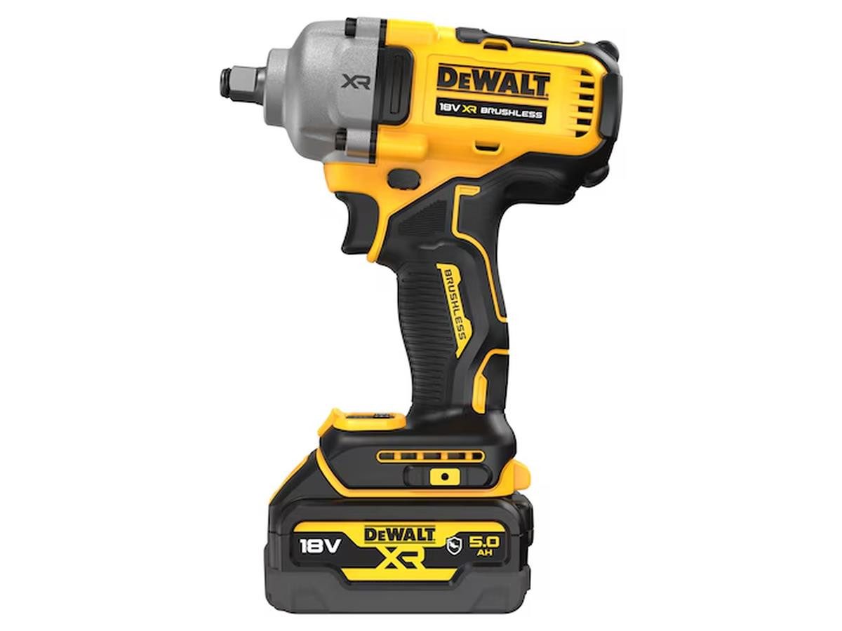 DeWalt Akku-Schlagschrauber 1/2",18V / 5Ah, 2000 U/min, 813 Nm, (Set), mit 1/2" Außenvierkant und 2x 5 Ah G-Akku