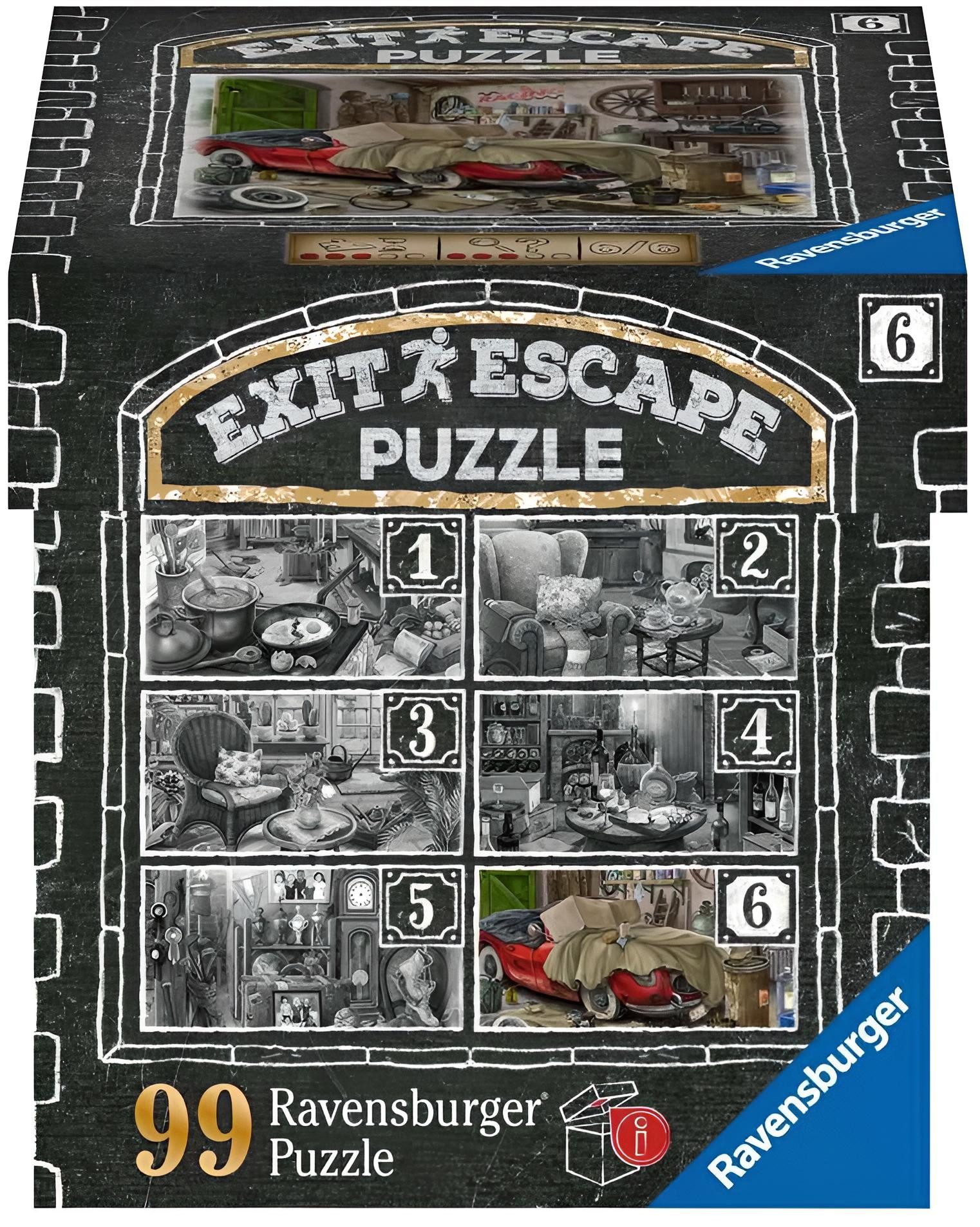 Ravensburger Puzzle Exit Escape Puzzle - Im Gutshaus Garage, 99 Teile, Puzzleteile