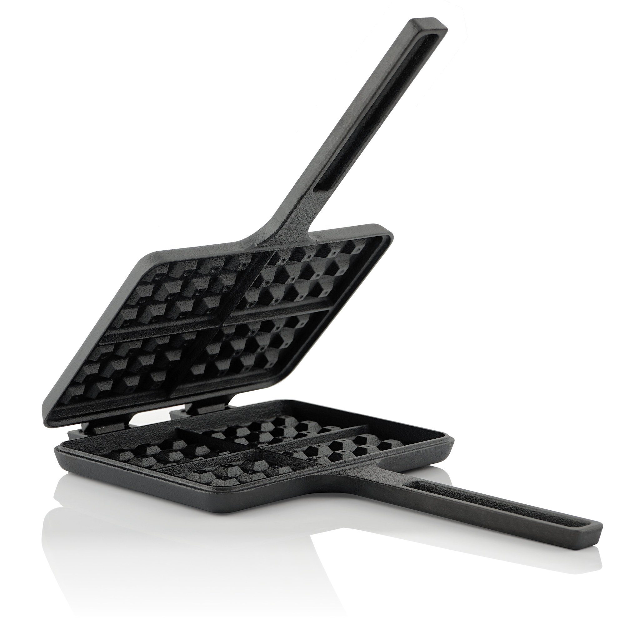 BBQ-Toro Waffeleisen Waffeleisen, Waffelmaker, Sandwicheisen, rechteckige Doppelform aus Gu