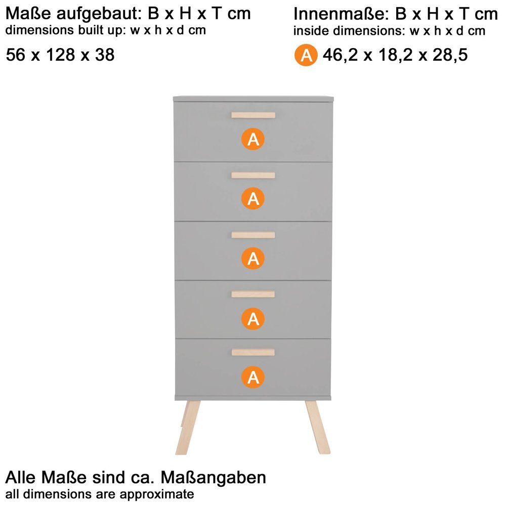 (6-tlg), wahlweise blau MANISA-19, Nb. Buche Lomadox + rosa oder Babyzimmer-Komplettset