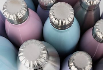 Dekonaz Thermoflasche Silberne Vakuum-Thermoskanne aus Edelstahl, 500 ml