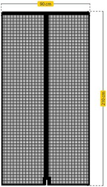 SCHELLENBERG Insektenschutz-Vorhang Magnetvorhang für Balkontür, Insektenschutz mit Magneten für Türen, 90 x 210 cm, anthrazit, 50642