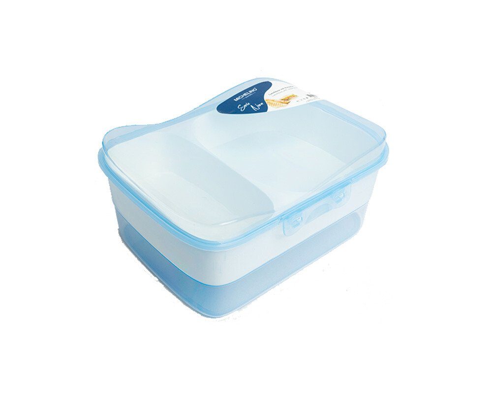 Michelino Lunchbox Lunchbox mit Einteiler Brotdose mit Fächern Spülmaschinengeeignet Blau