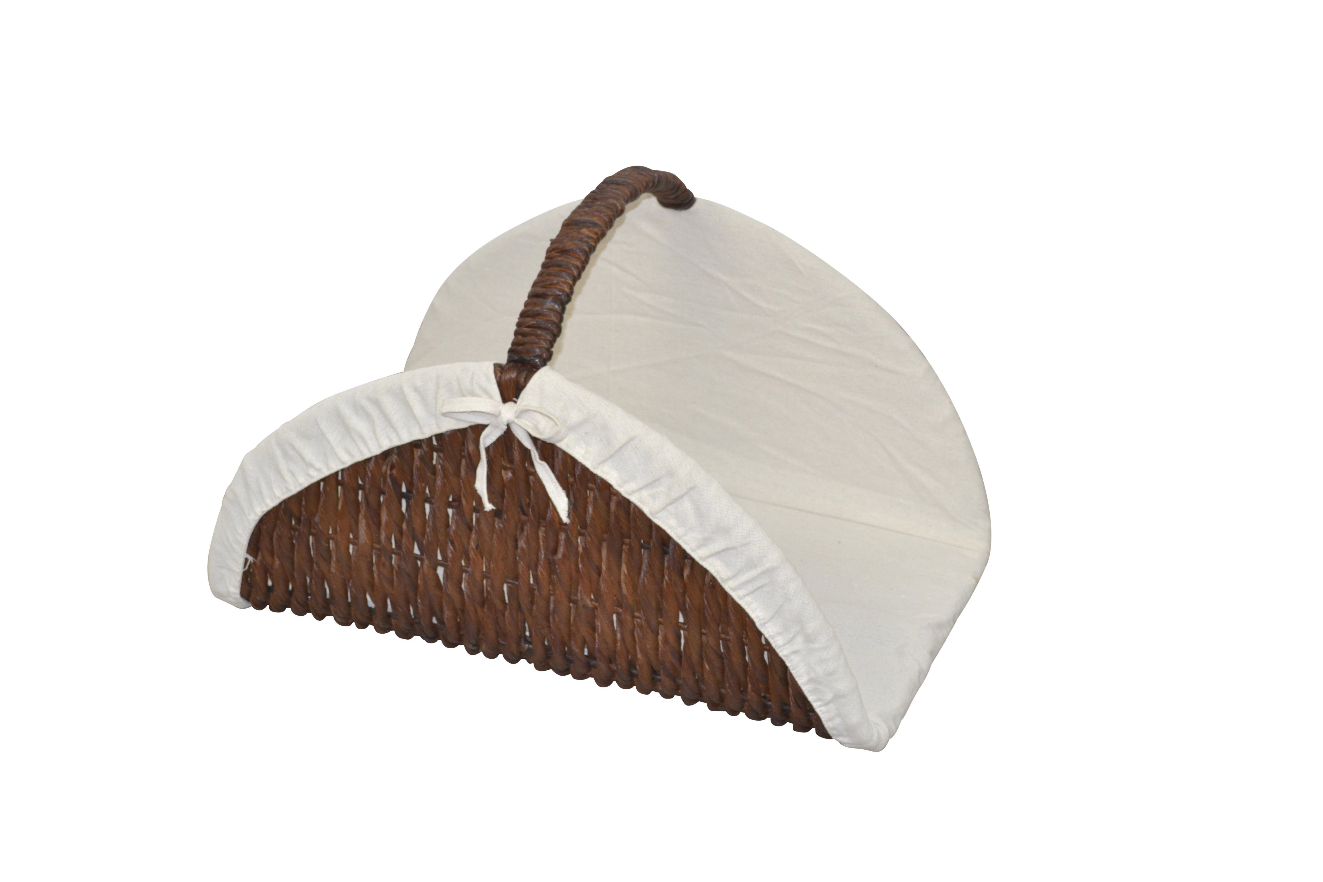 moebel-direkt-online Kaminholzkorb Korb zur Holzaufbewahrung, handgeflochten (Ca. 64 cm Breit), Gestell aus Eisen und mit Wasserhyazinte handgeflochten