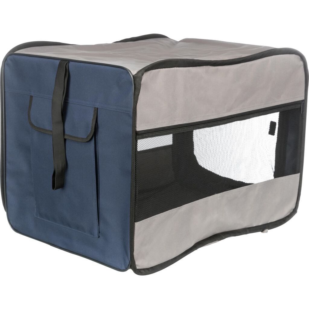 TRIXIE Hunde-Transportbox Hundebox Twister - blau/grau - 45 × 45 × 64 cm