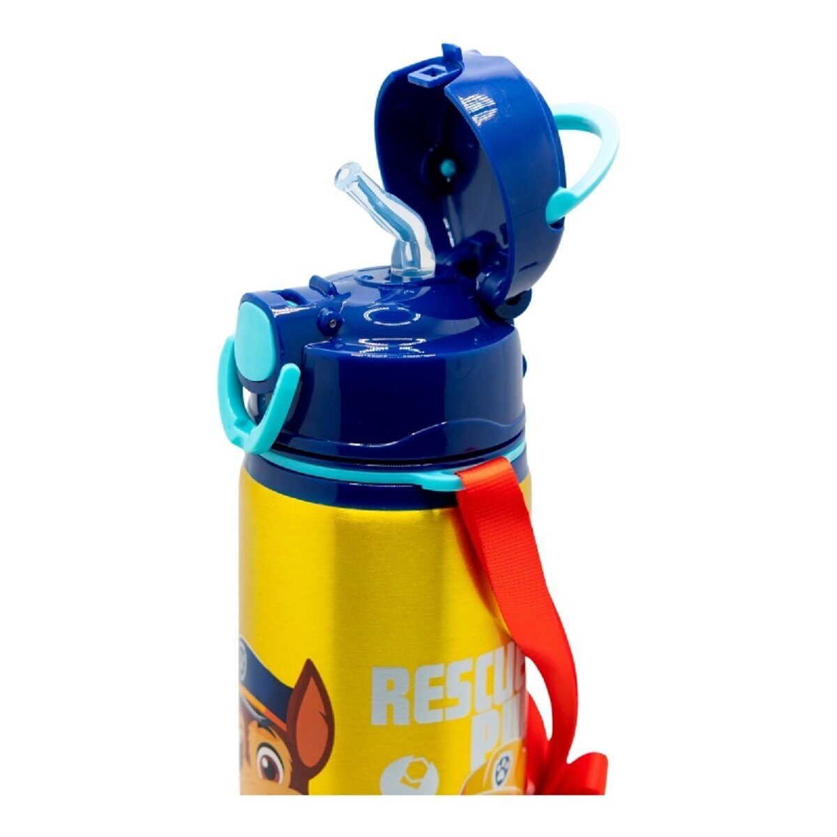 PAW PATROL Trinkflasche Paw Patrol Aluminium Trinkflasche 730ml mit Strohhalm & Tragegurt