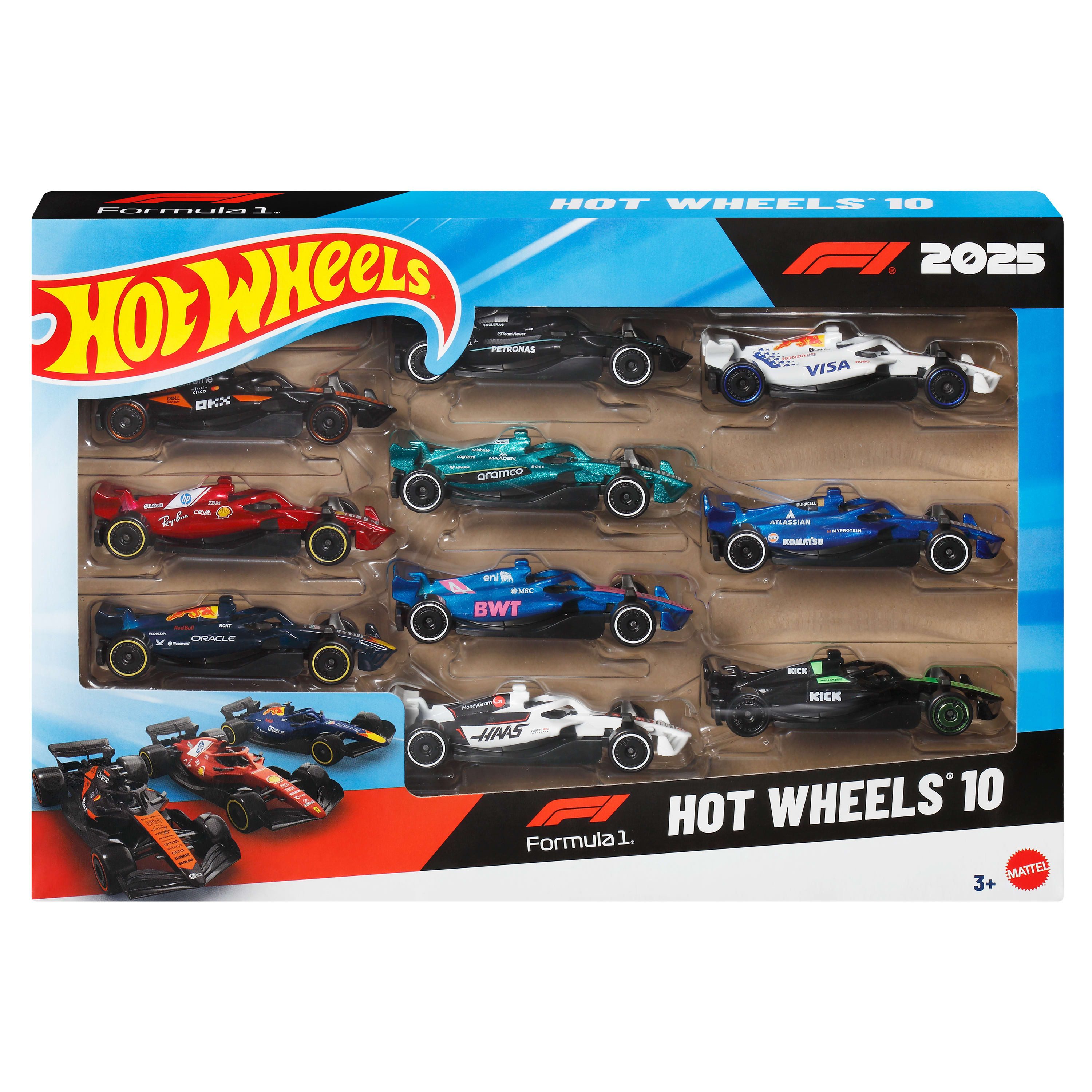 Hot Wheels Spielzeug-Auto Hot Wheels F1 10er-Pack