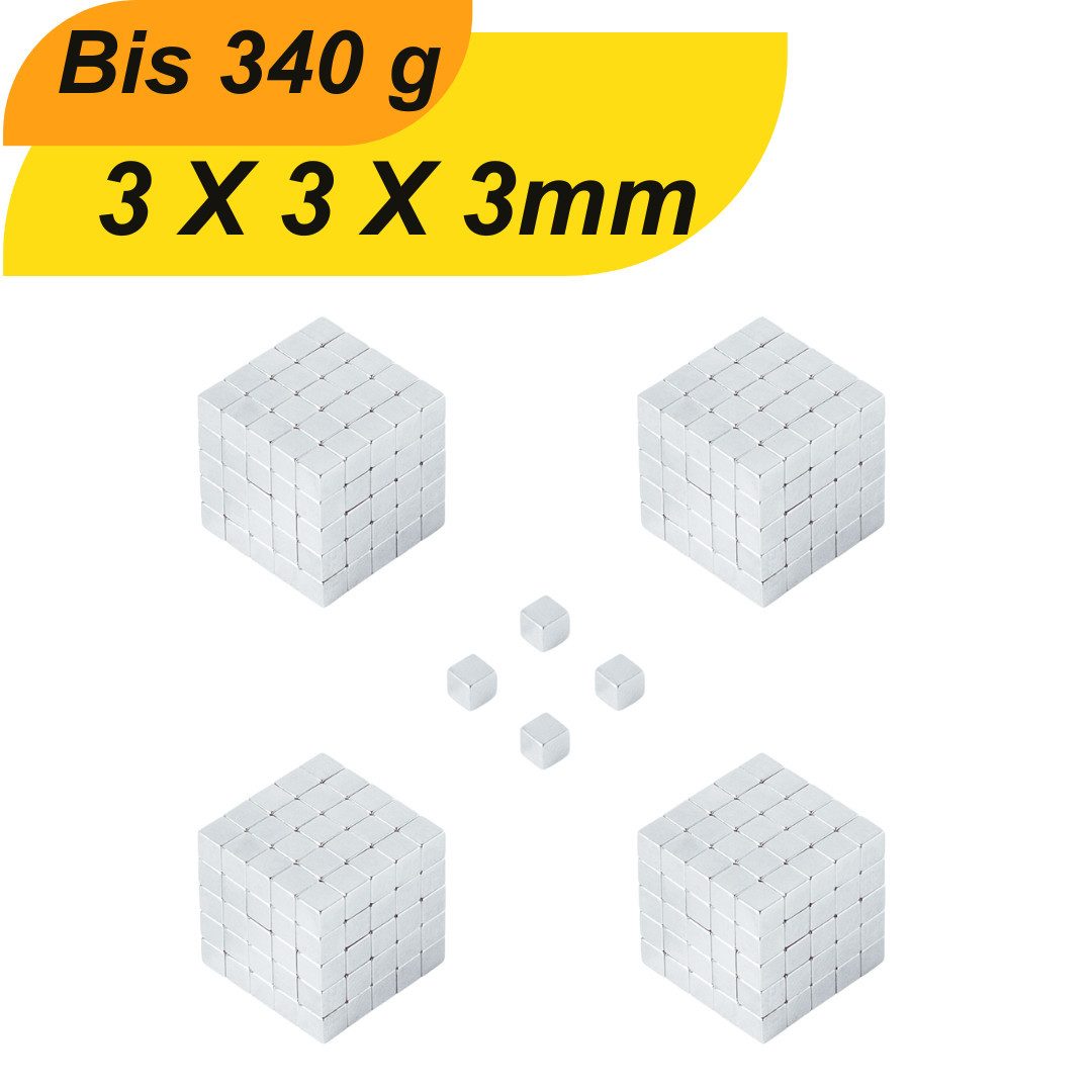 Magnet Neodym Magnet 3x3x3 mm Supermagnet Würfelmagnet extra starke Haftkraft