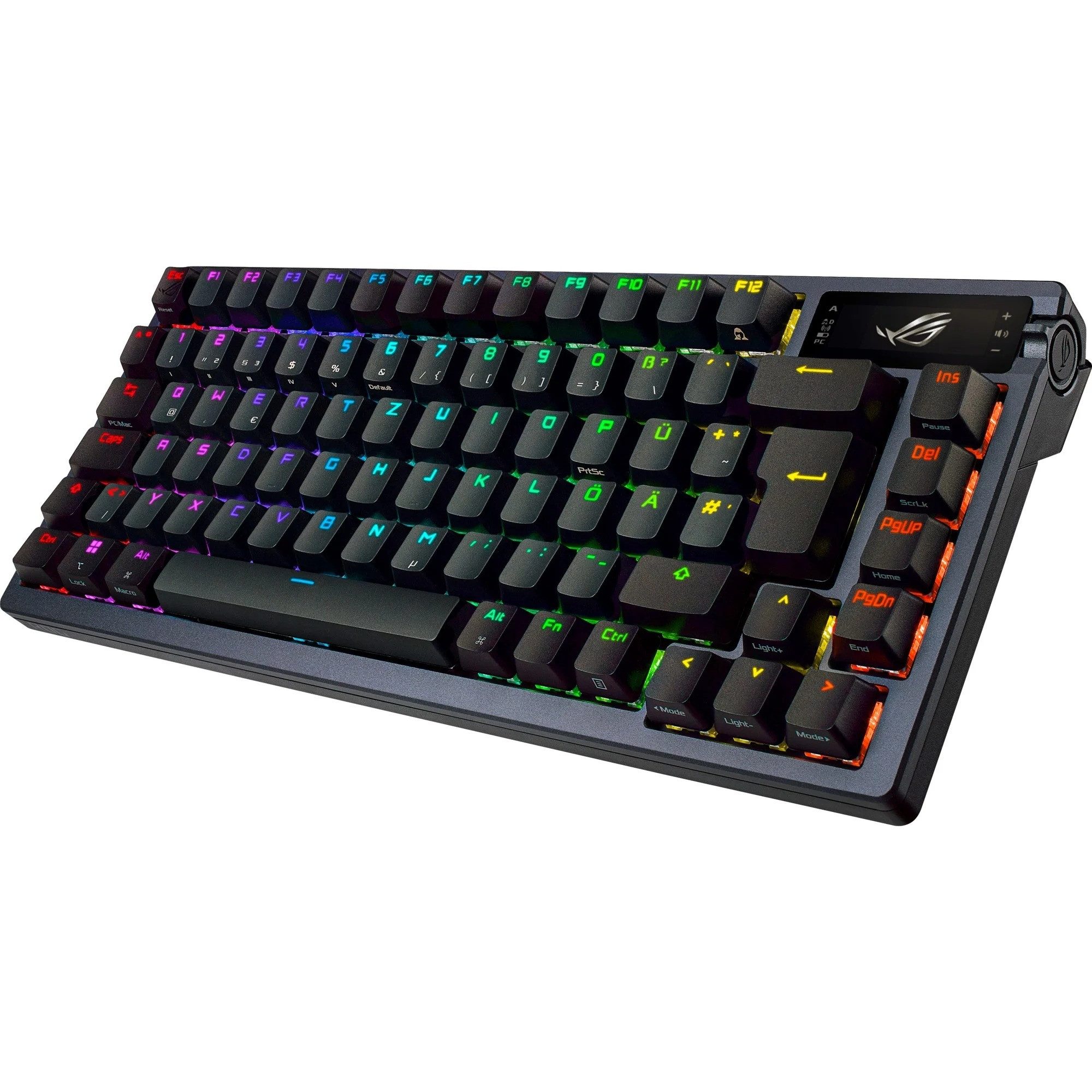Asus ROG Azoth Wireless 75% OLED RGB PBT Schwarz Funk Gaming-Tastatur