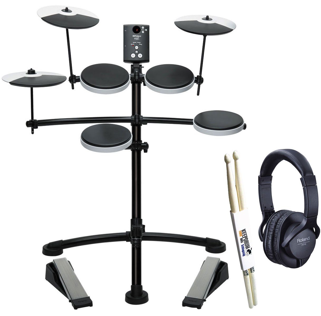 Roland Audio E-Drum TD-1K E-Schlagzeug + RH-5 Kopfhörer+Sticks