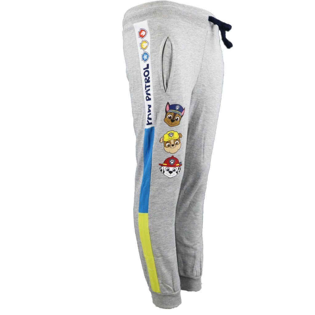 PAW PATROL Jogginghose Paw Patrol Chase Marshall Rubble Kinder Jogginghose Sporthose Gr. 98 bis 128 Grau