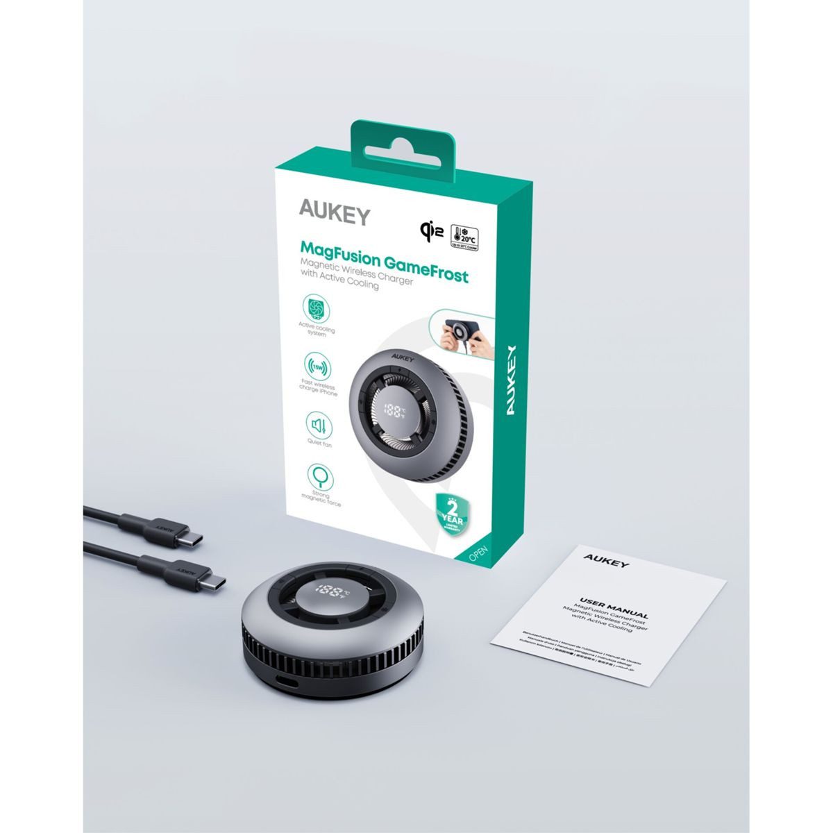 AUKEY MagFusion GameFrost Qi2 Magnetic Wireless Charger Induktions-Ladegerät