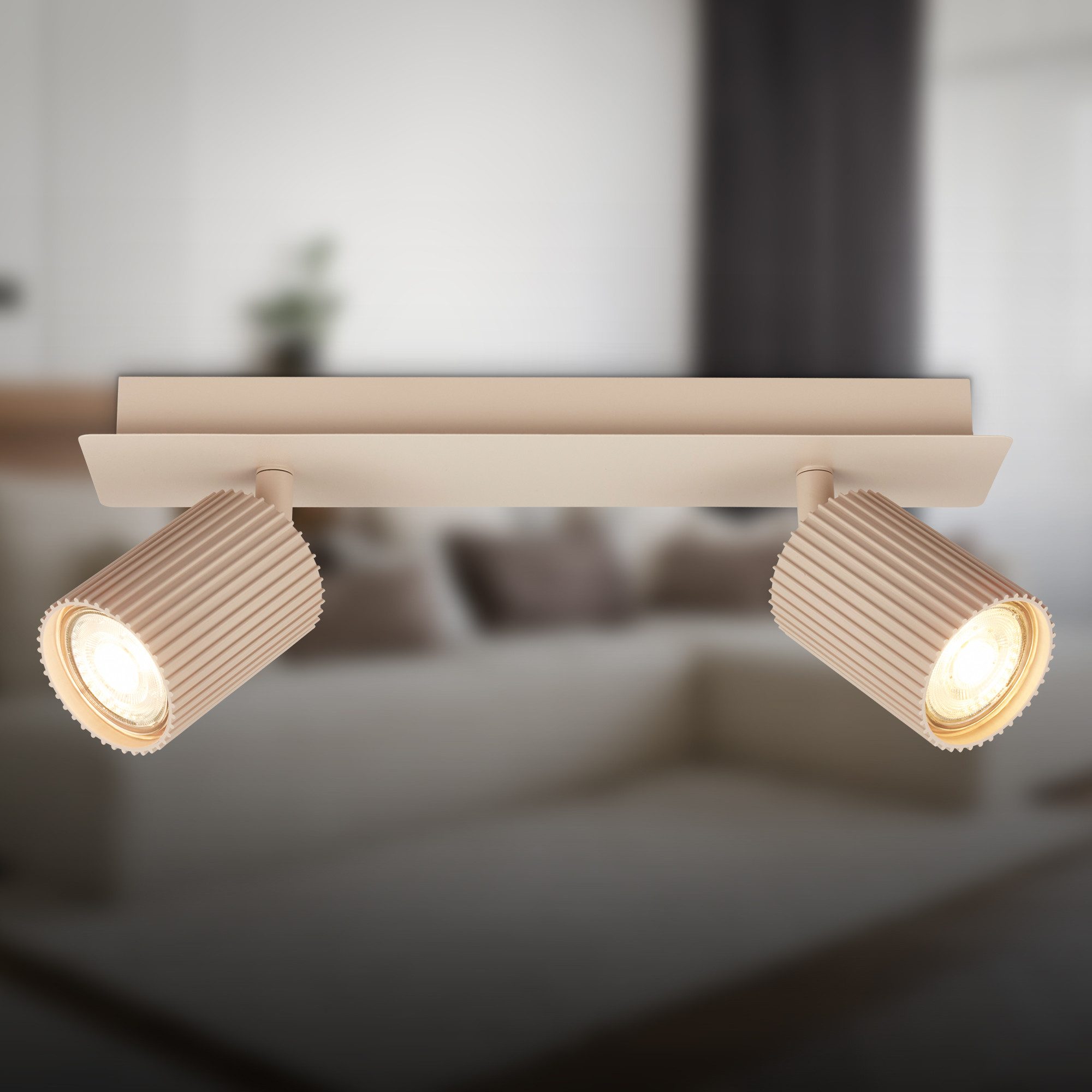 Briloner Leuchten LED Deckenspot Deckenleuchte Wandleuchte schwenkbar GU10 Deckenlampe Wohnzimmer Flur, 2-flammig, ohne Leuchtmittel, Abhängig vom Leuchtmittel, Schwarz, Beige, Coffee-Warmgrey, Wohnzimmer, Flur, Büro