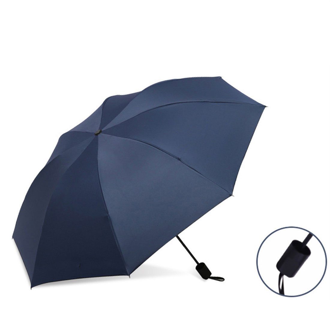 YOOdy~ Taschenregenschirm Sonnenschutz Taschenschirme schützt vor Sonne und Regen marineblau