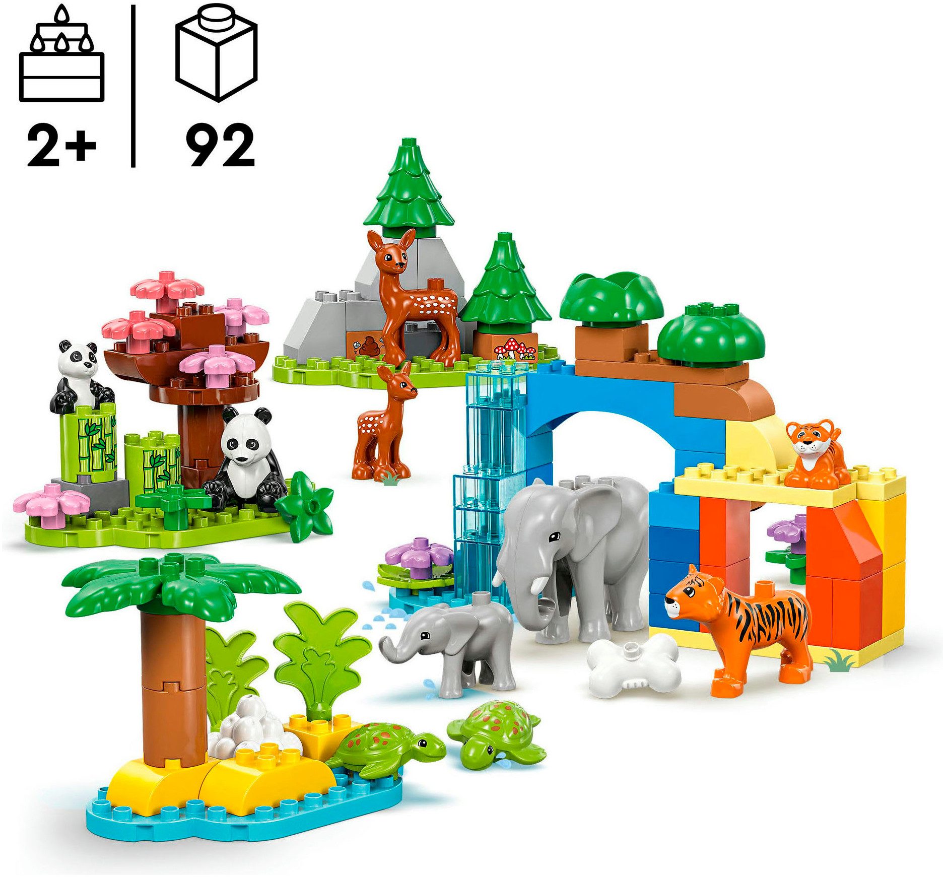 LEGO® Wildtier-Familien 3-in-1-Set (10446), LEGO DUPLO Town Konstruktionsspielsteine, (92 St), Made in Europe